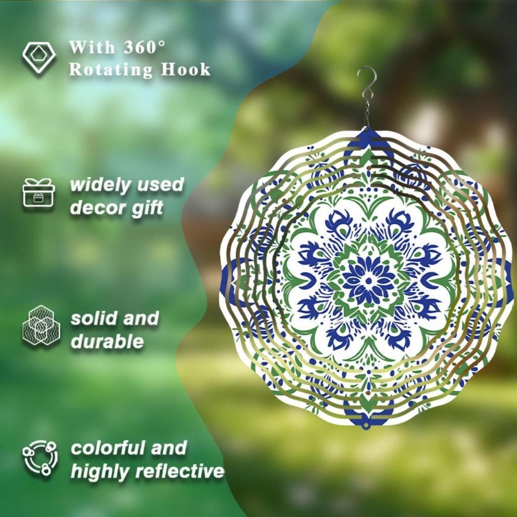 2D Pomona Kinetic Wind Spinner for Garden Outdoor Decor Weatherproof Metal Windmill No Power Needed Easy Installation