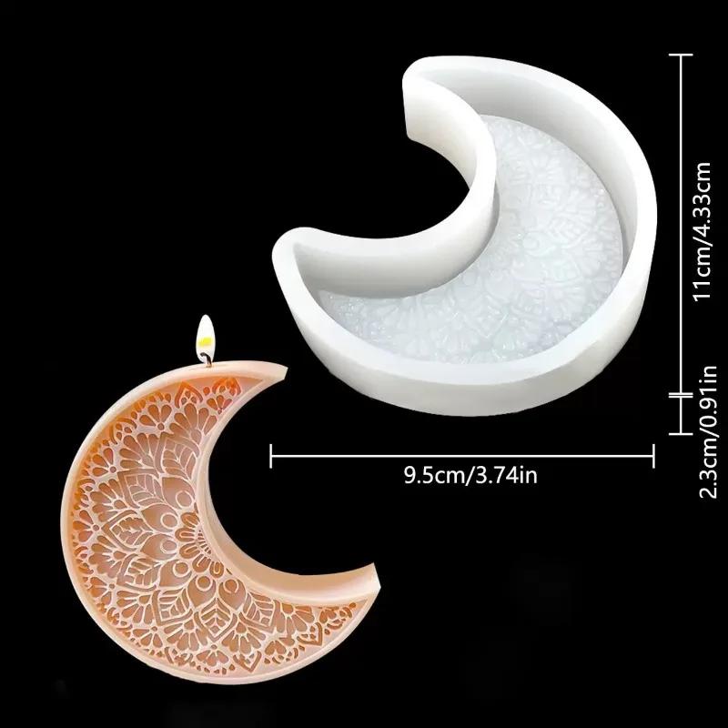 Top Quality Handmade Aroma Candle Resin Silicone Mold Islam Muslim Ramadan Decoration Eid Mubarak Ramadan Moon Star Candle Mold