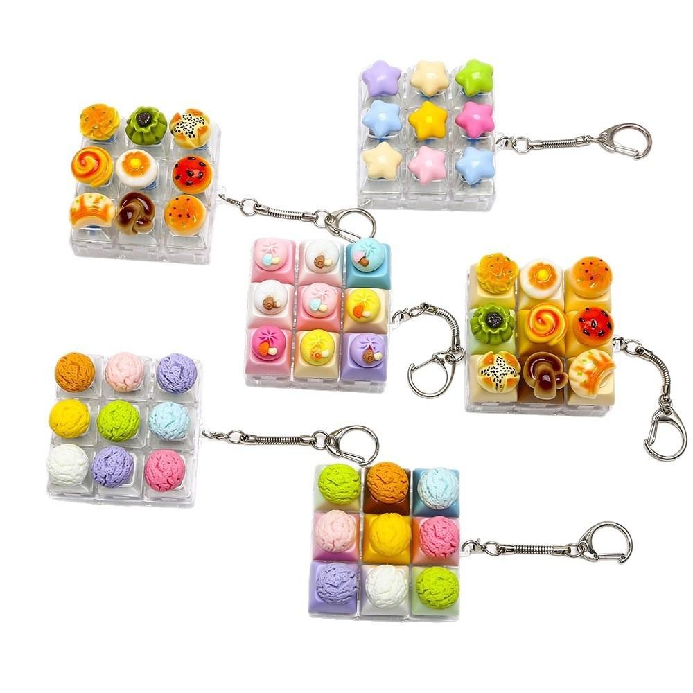 Anti-Stress Fidget Toy Keychain Mini Keycap Fidget Toy Bag Charms Keyboard Keychain Pass The Time
