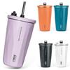 TYESO Tumbler with Stainless Wide Vacuum Home Keeps Hot or with Large for Girls and Boys Straw, Steel, Mouth, Insulated, Office, Outdoor, Multi-Color,
