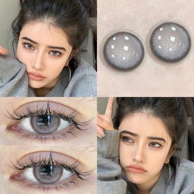 Mill Creek 1 paire/2 pièces lentilles de Contact de couleur gris lentille quotidienne naturelle 0 Grade lentille souple ronde utilisation annuelle lentille de Contact cosmétique de couleur