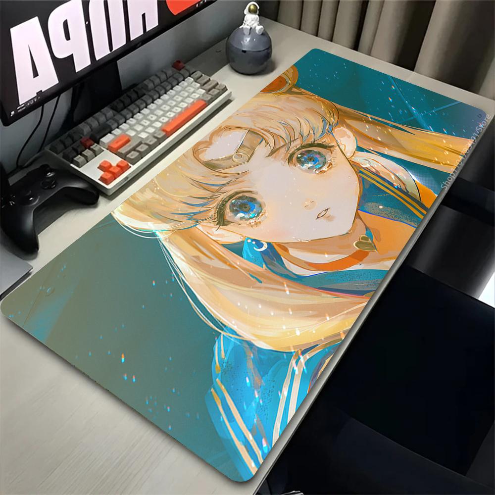 Mouse Pads Anime Mouse Pad Gamer Keyboard Mousepad Pc Computer SSailor Moon Girl Rubber Desk Mat Gaming Pad NonSlip Mouse Mats