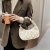 Fashi Pleated Handlebags for Women PU Cloud Bags Leisure Armpit Bag Shopping Shoulder Bags Dumpling Handbag Female Hand Bags