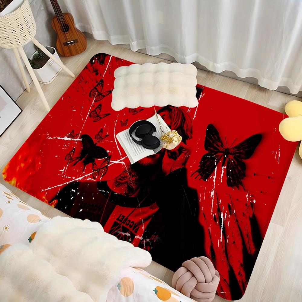 Rapper Lil P-Peep Fußmatte Rechteckig Rutschfest Zuhause Weich Badematte Vordertür Innen Außen Matte Hoteldekor Matte