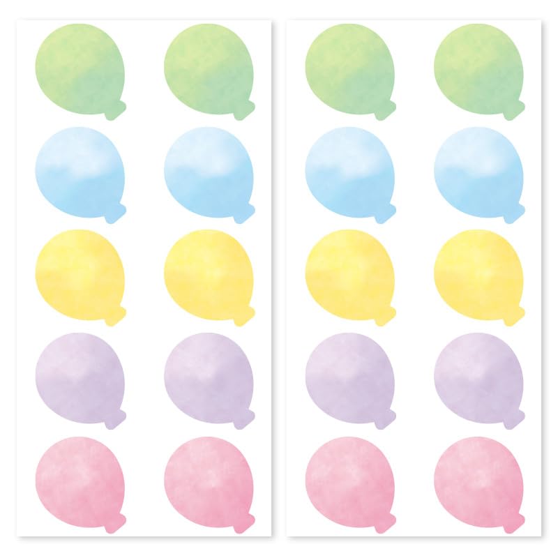 

Sin Colored Paper Seal Balloons 5 Colors 20 Sheets Peel-off Translucent Stickers Group Signatures Colorful