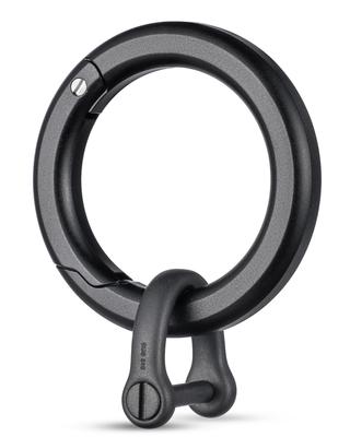 Round Carabiner Stylish Car Key Key Storage Black Round Carabiner 1 Stainless Steel [TISUR] Keychain, Small, Ring, (Aluminum + D-Ring)