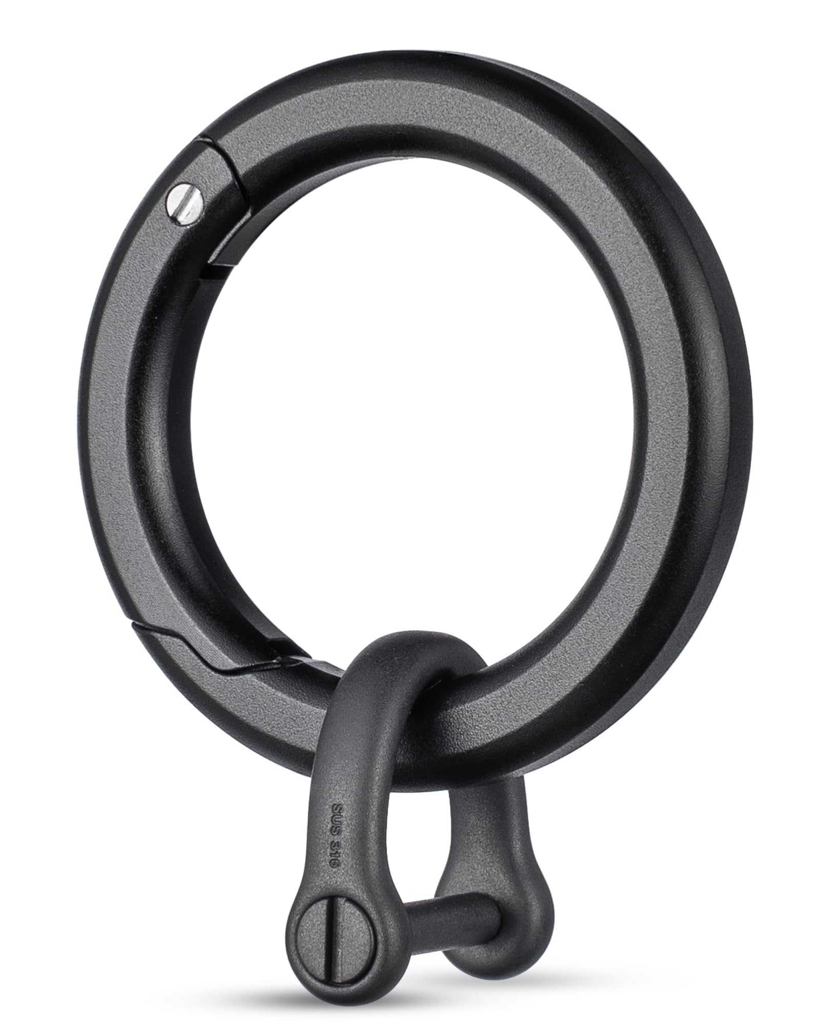 

Round Carabiner Stylish Car Key Key Storage Black Round Carabiner 1 Stainless Steel [TISUR] Keychain, Small, Ring, (Aluminum + D-Ring)