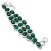 Malachite Oval Shape Gemstone Bracelet Gift Adjustable Link Handmade Jewelry 9"