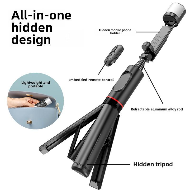 Selfie-Stick mit Licht, Telefonstativ mit 360° drehbarem Griff, kompatibel mit Mobiltelefonen für Selfies/Fotografie/Videoanrufe/Live-Stream