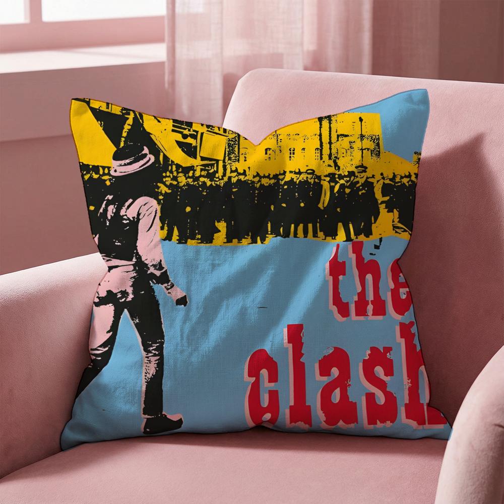 Rock Band The Clash Cushion Cover Multi-Scene Pillow Cover for Home & Car - Reversible, Soft & Durable for Daily Use
