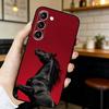 Beautiful Elegant Brown Horses Phone Case For Samsung S24,21,22,23,30,Ultra,Plus,Fe,Lite, Black Soft Cover