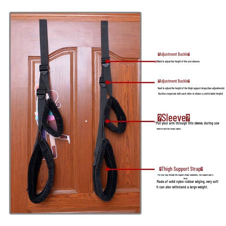 Bondage Door Restraint Strap and Handcuffs Set