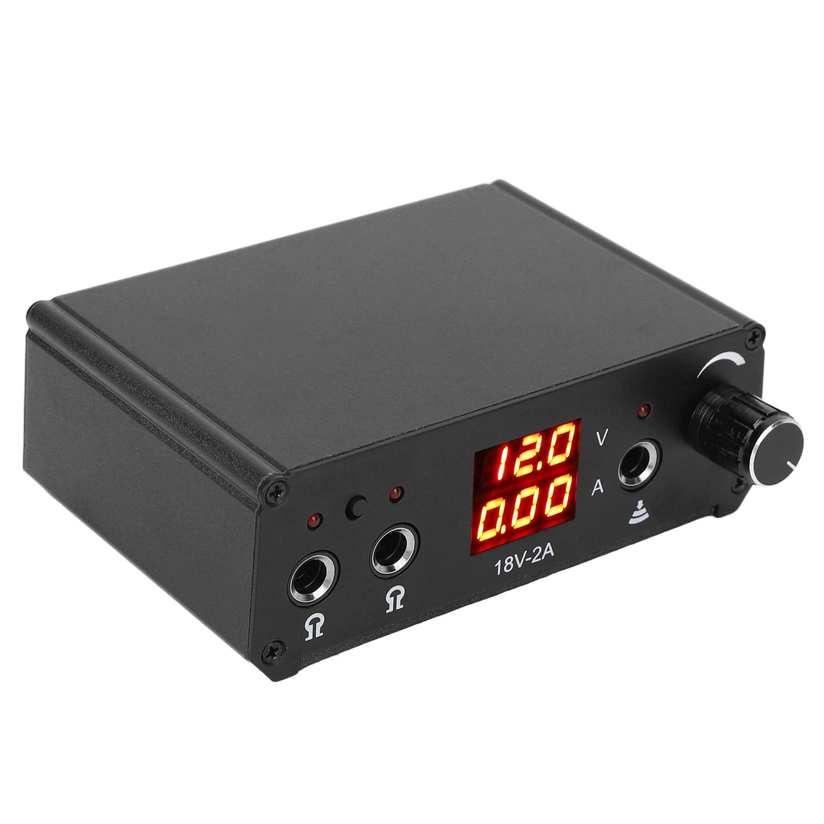 

Блок питания для тату-машины, регулируемый по напряжению, цифровой блок питания для татуировок для новичков, 90‑265 В, черный EU Plug