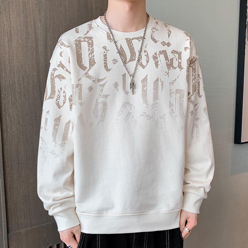 Men's Trendy Plus Size Fleece-Lined Loose Hoody, Autumn/Winter, Casual Round Neck