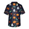 Men's Short Sleeve V Neck Halloween Print Chest Pocket Carer Top