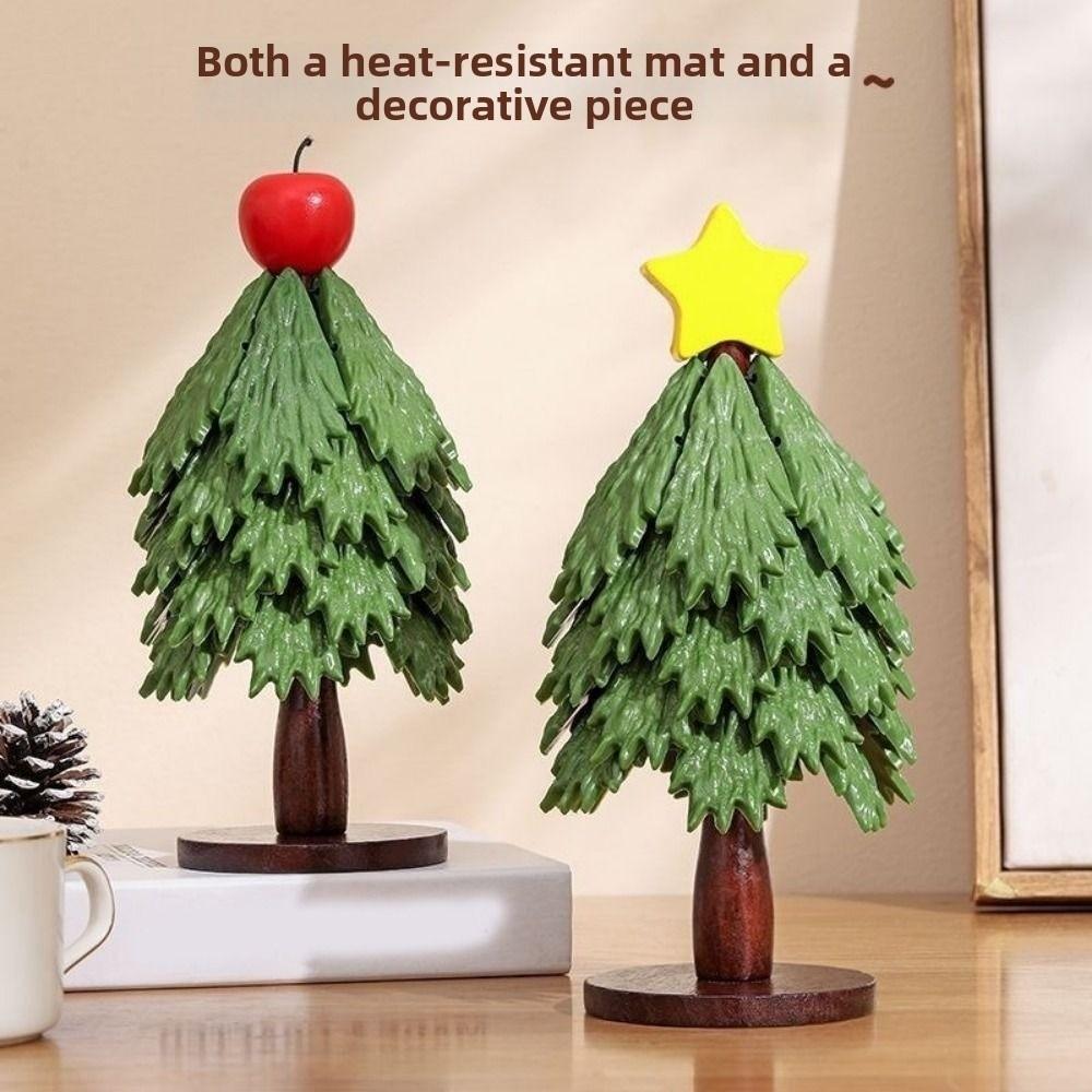 Heat Resistant Heat Insulation Coaster Creative Christmas Tree Table Mat Tabletop