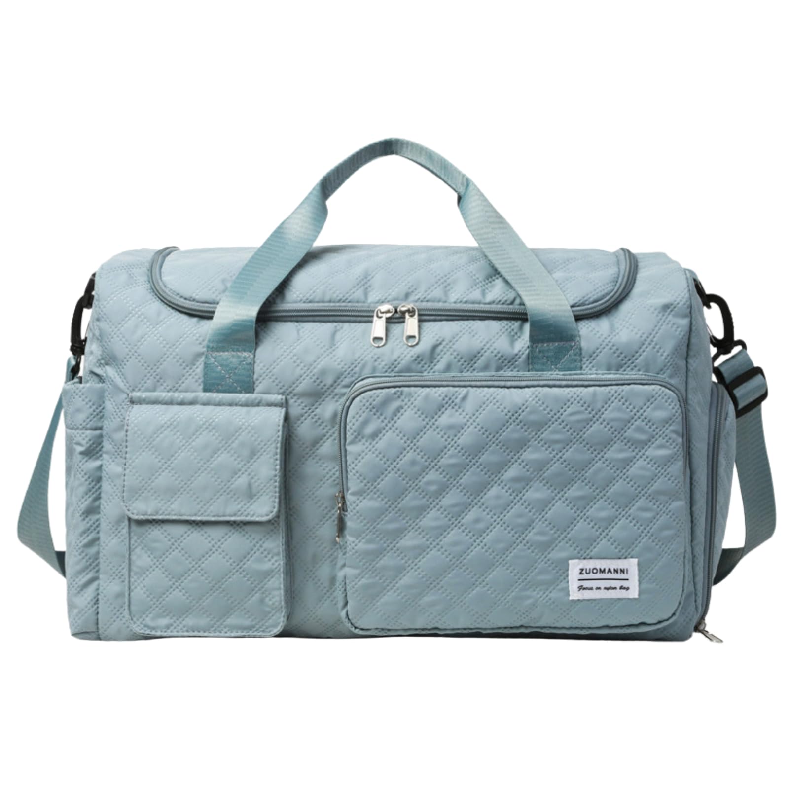 

ideamall Waffle Cloth Boston Bag, Large Capacity, Perfect for Travel, Golf, and Sports, Women s (Blue)