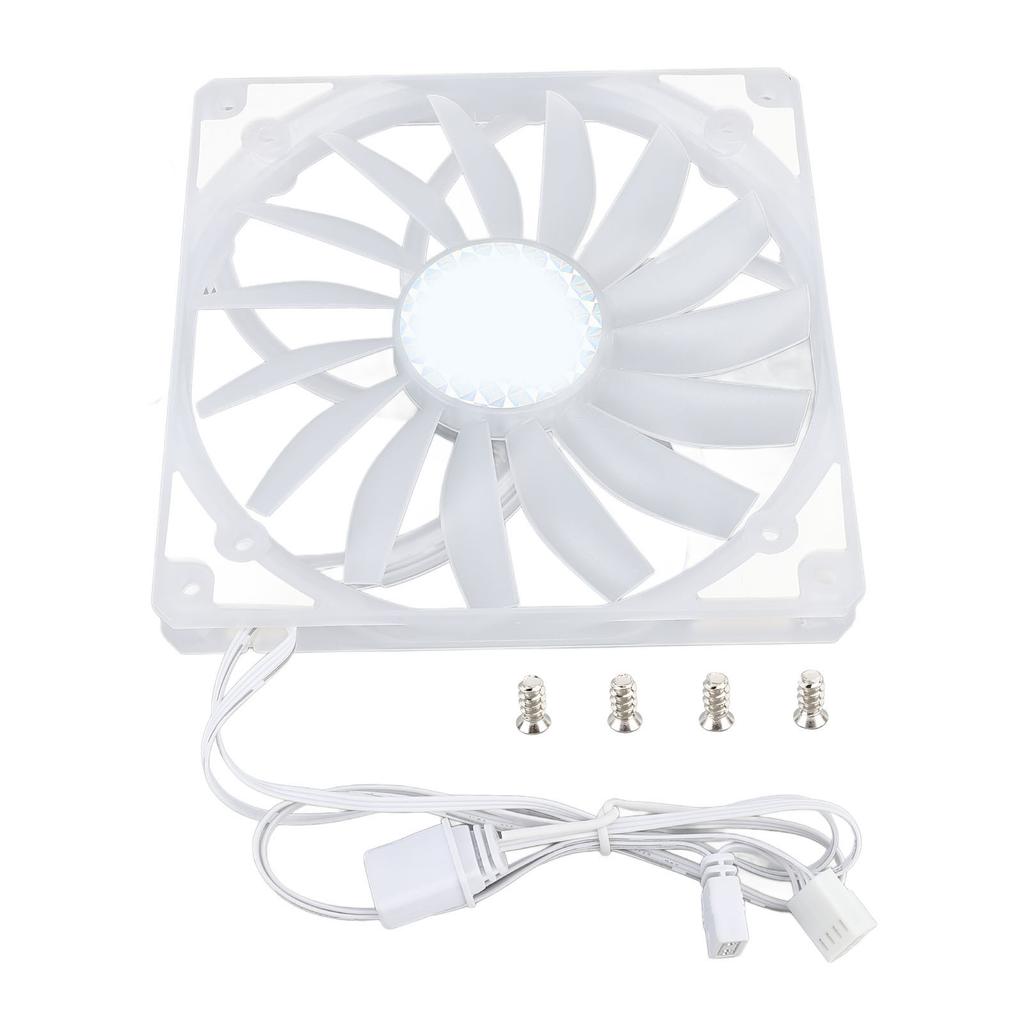 140mm ARGB PWM Fan Ultra Thin Fan Speed 300‑1100RPM 76.5CFM Hydraulic Bearing Silent Computer Case Fan 15 Blade ABS for Office