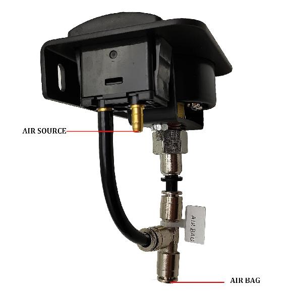 In Cab Single Air Gauge Control Kit With Paddle Switch For Air Suspension Kit