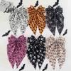 Bow Hairpin for Halloween Spring Hair Clips Women, Pumpkin Skeleton Ghost Hand Printed Festive Accessory Fabric Barrettes, Cute Horror Accessories