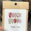 10 Pcs Blue Handmade Press On Nails Ballet Wearable Artificial False Nail Tips For Manicure And Nail Art Decoration