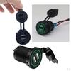 12V 4V DC Dual USB Automobile Music Socket with LED Backlight
