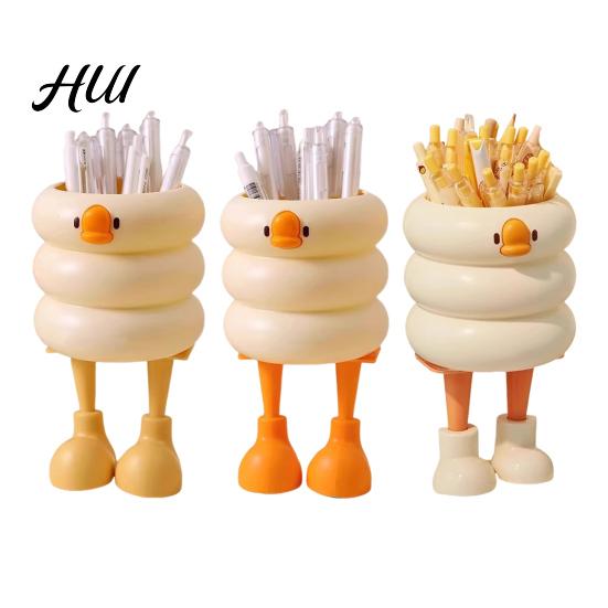 Unique Pen Stand Holder Cartoon Style Ice Cream Duck Shape Stationery Storage Organizer Large Capacity Office School Supplies