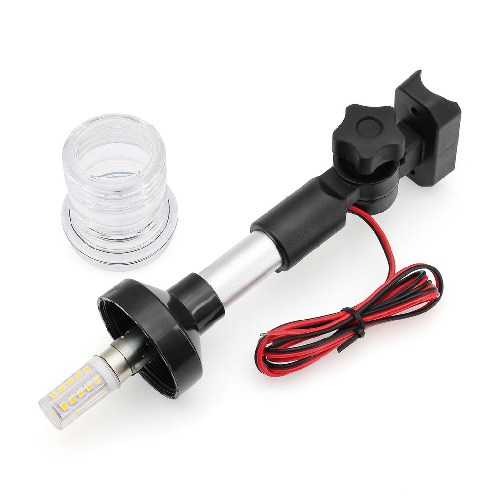 LED Marine Navigation Light Waterproof Sailing Signal Lamp for Pontoons Yachts 360 ° Fold Down White Boat Anchor Lights 9 INCH