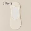 5 Pairs Socks Women's Boat Socks Summer Thin Invisible Shallow Mouth Non-slip Heel Shoes Socks