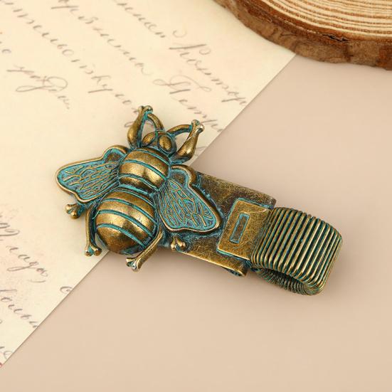 xiaobudian Vintage Insect Pen Clip, Zinc Alloy Cicada Bee Butterfly Pencil Spring Loaded Holder for Notebook Journal Office School Stationery