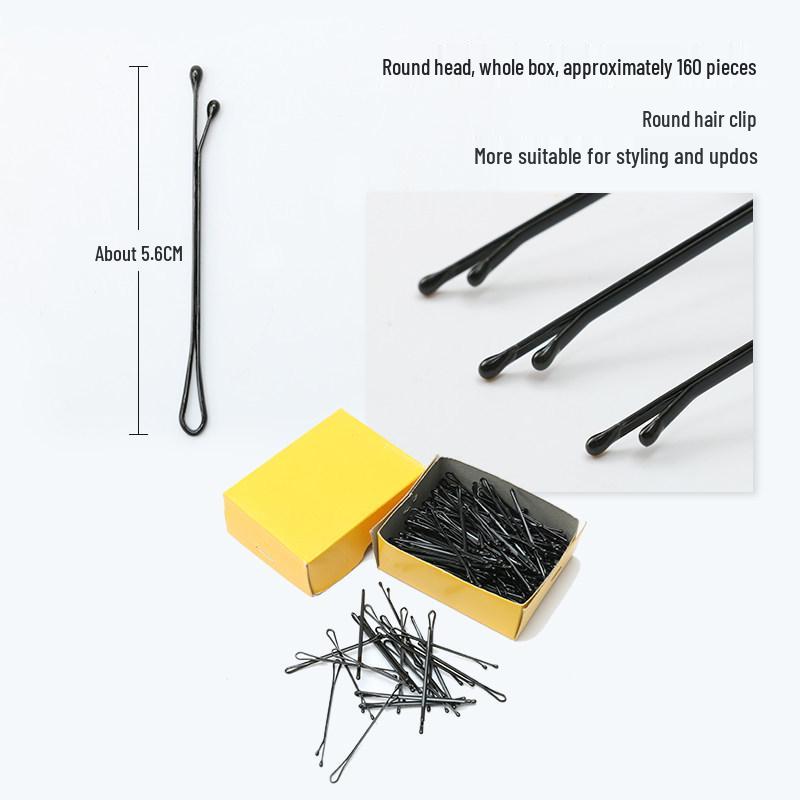 

Black Hairpin Clip for Styling with Round & Pointed Ends