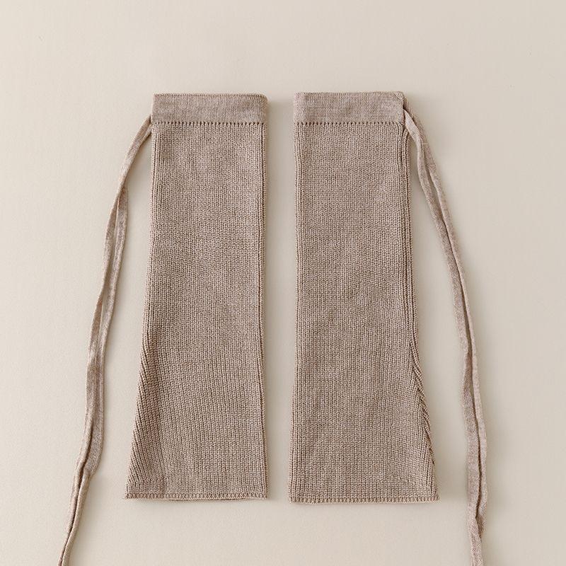 Japanese Style JK Drawstring Strappy Slouch Socks Leg Warmers Slimming Long Tube Socks Autumn Winter Micro Flared Leg Warmers Warm Knitted Loose Fit