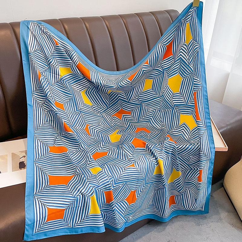 

Новый Весенне-Осенний Летний Большой Шарф Шарф Шарф Шарф Шелковый Шарф для Женщин Омолаживающий Универсальный Модный Защита Шеи Профессиональная Шаль Искусство 90*90cm