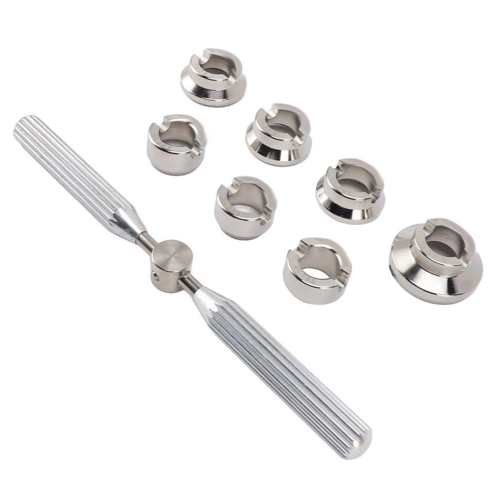 5537 Watch Back Case Opener Closer Kit Portable Alloy 1pc Wrench 7pcs Grooved Chucks for Watch