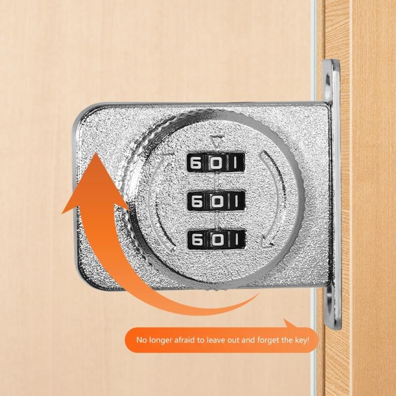 3Digit Combination Cabinet Lock Mechanical Password Lock for Drawer, Cabinet
