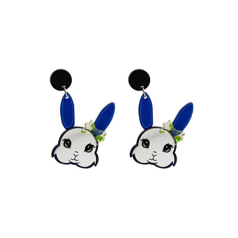 Cute Cartoon Rabbit Ear Studs In Transparent Design for Girls and Women