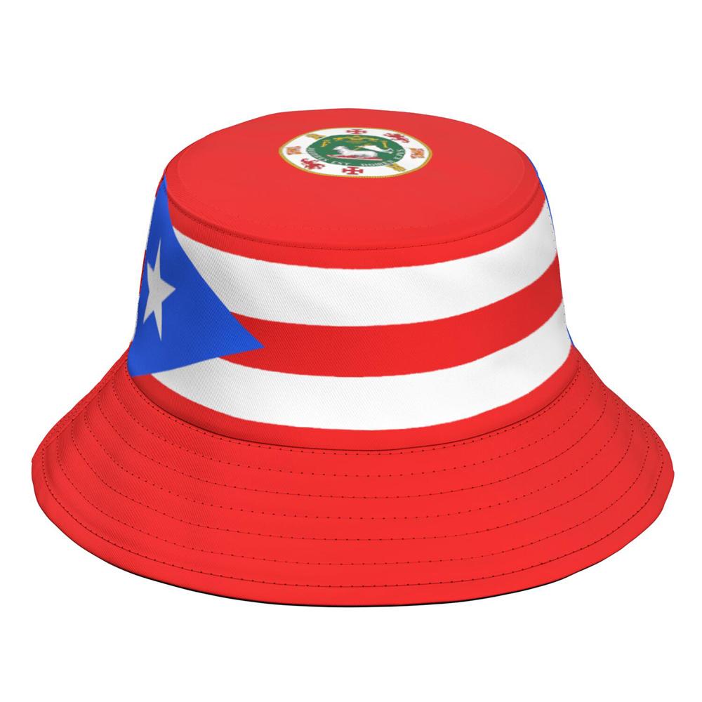 Puerto Rico Fisherman Hats Custom Made Name Number Logo Bucket Cap Nation Flag Pr Rican Spanish Country College Headgear
