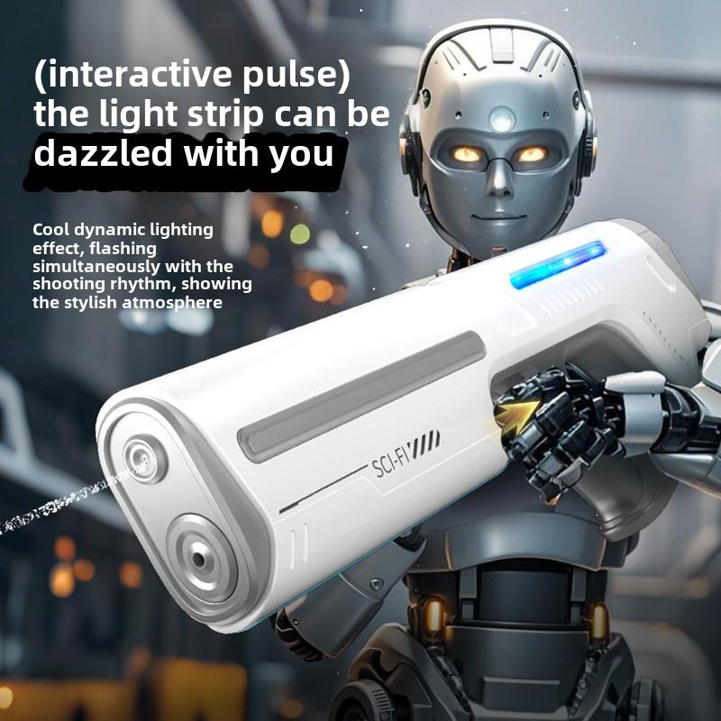 Electric Water Gun Automatic Powerful Squirt USB Rechargeable High Capacity Water Storage Summer Beach Outdoor Toy for Kids Boys