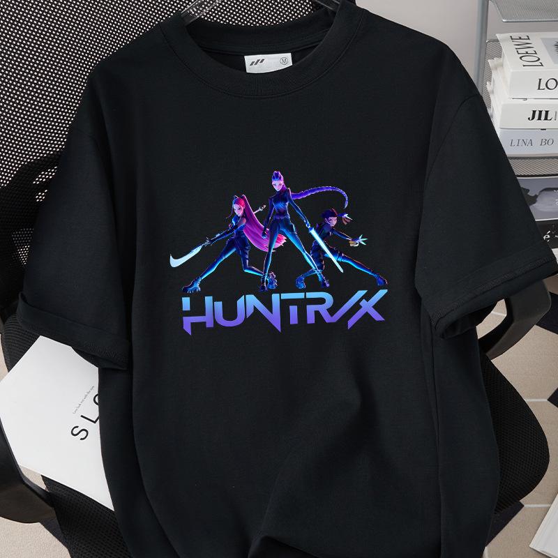 KPop Demon Hunters Huntrix Trykk Herre T-skjorte Sommer Bomull Kort Ermet T-skjorte for Dame O-hals Dame T-skjorte Streetwear Topper