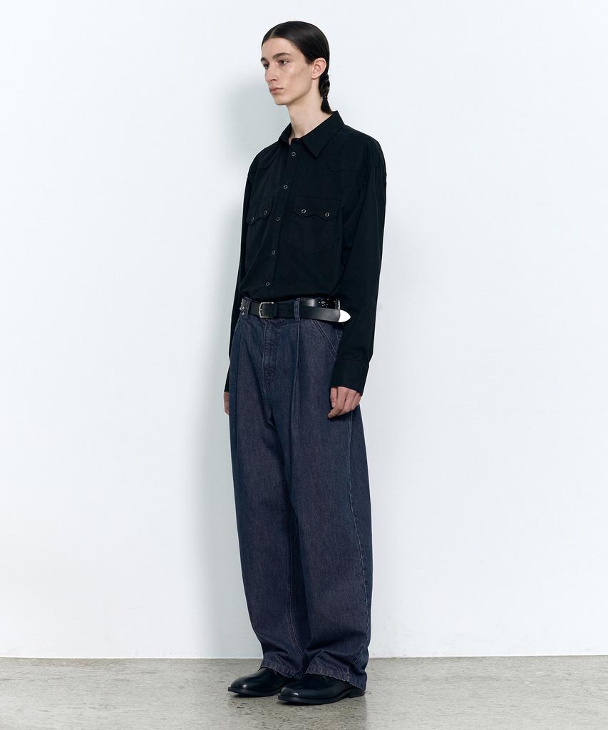 INSILENCE Calik Natural Washed Denim Pants Mid Blue
