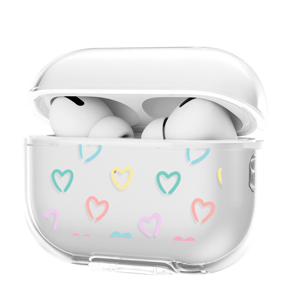 Line love for AirPodsPro Apple wireless earphone cover TPU soft case Apple 1/2/3 transparent