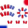 24Pcs Patriotic American Flag Designs Press On Nail for Independence Day Full Cover Acrylic Nail Manicure Nail Decors