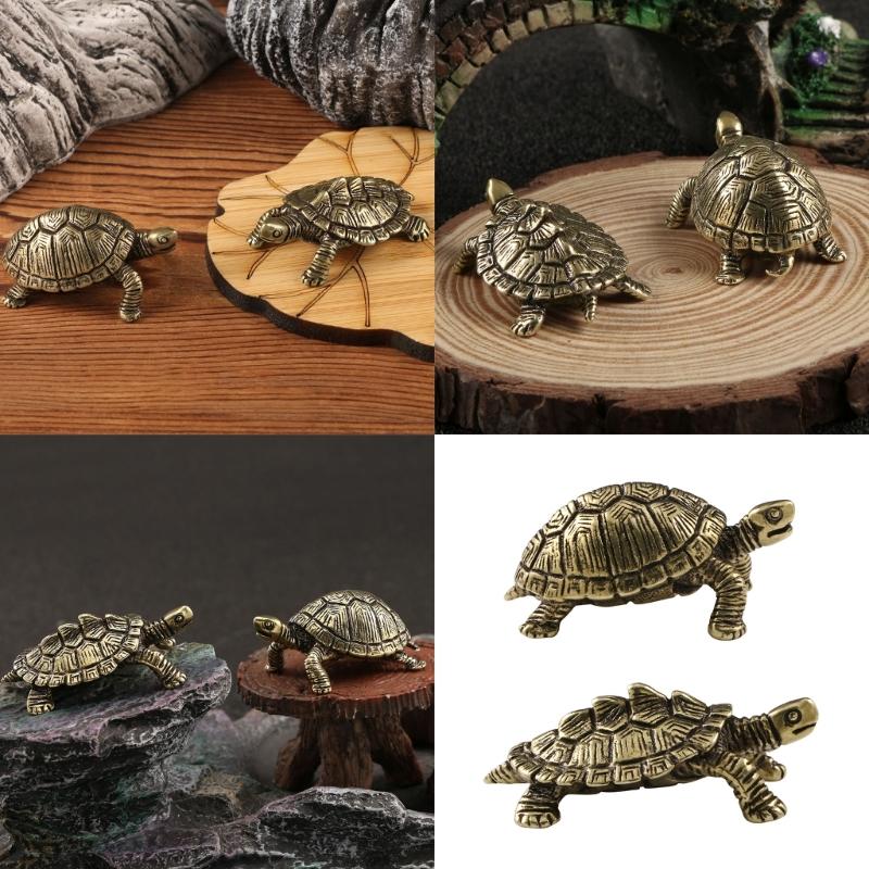 Brass Turtles Shelf Decors Accent,Animal Figurines Tabletop Centerpieces Home Decorations Turtles Decorative Objects