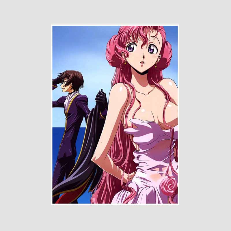 

White Paper Класичне аніме Code Geass Lelouch of The Rebellion Плакат Ретро Плакати та принти Малюнок Wall Art Decor DIY Home Room Decor Painting 42x30cm