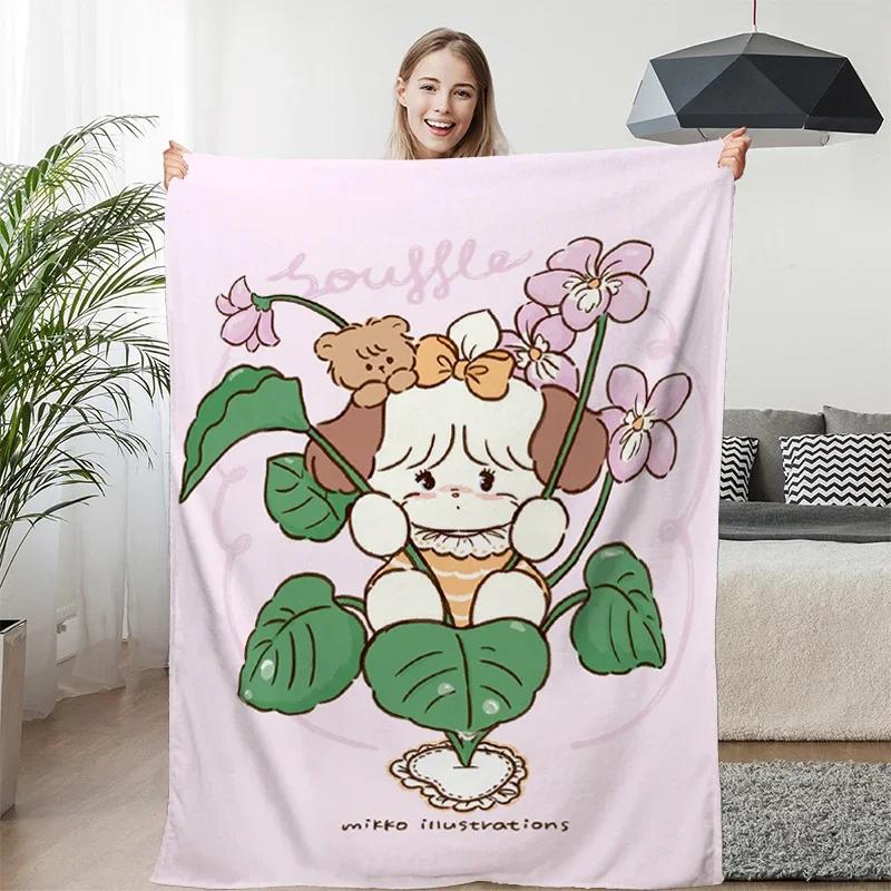 Fleece Blanket Sofa M-Mikkos Cute Warm Knee Bed Camping Custom Nap Fluffy Soft Blankets for Winter King Size Microfiber Bedding