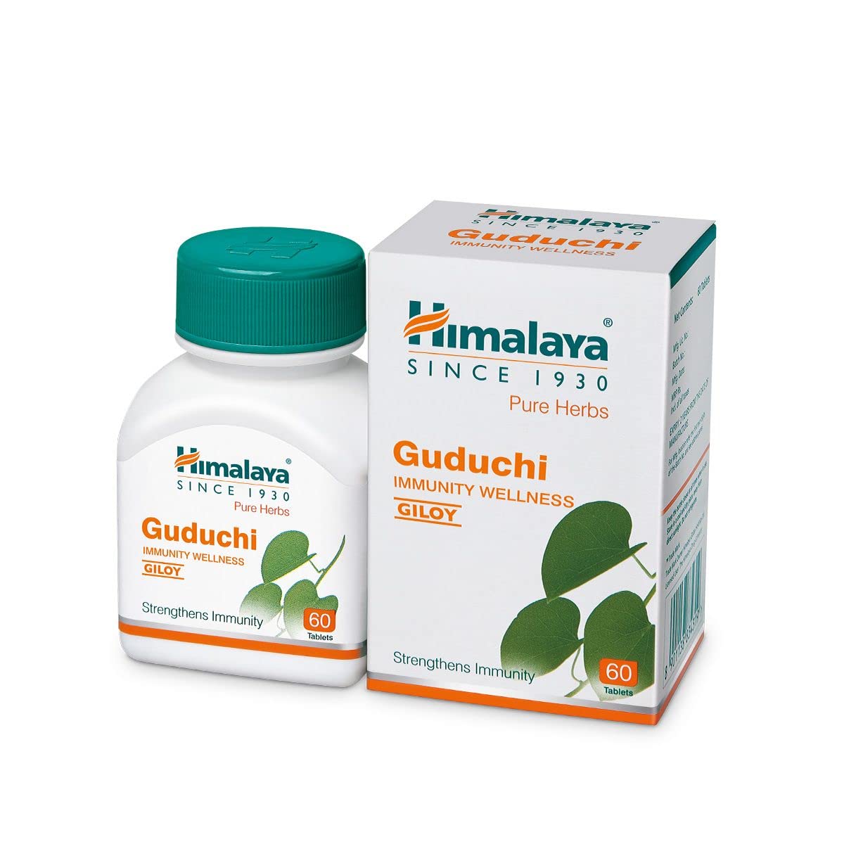 

Himalaya Pure Herbs Guduchi Tablets 250mg Immunity Wellness Support, Giloy Herbal Supplement 60 Tablets