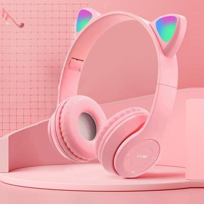 Wireless Headphones Glow Light Gaming Headset Stereo Bass Bluetooth-Compatible Helmets Sports Headphones for Kids and Adult