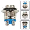 12V Tlačítkový spínač 16mm Kovový Vodotěsný Nárazuvzdorný
