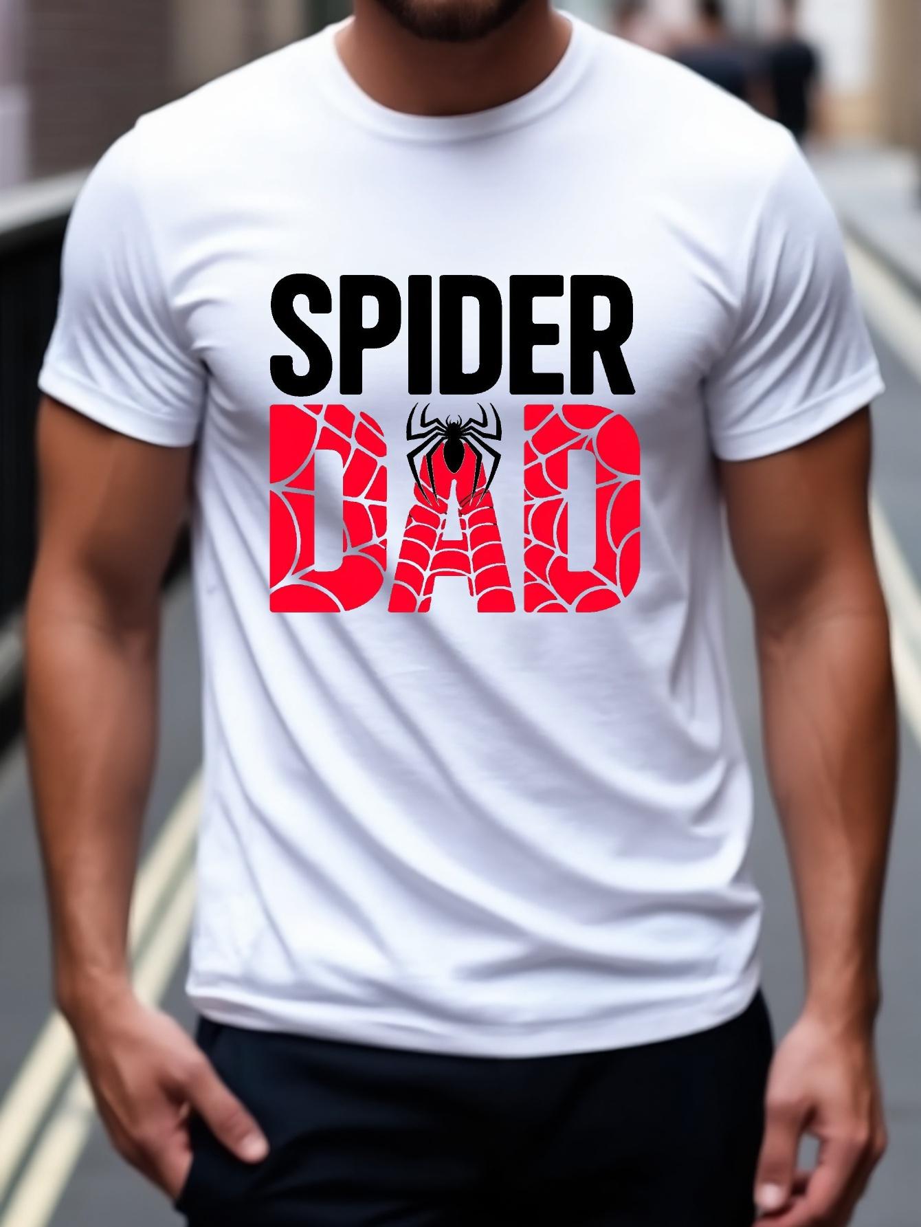 Spider Dad Graphic T-shirt - Cotton Blend Stretch Tee S
