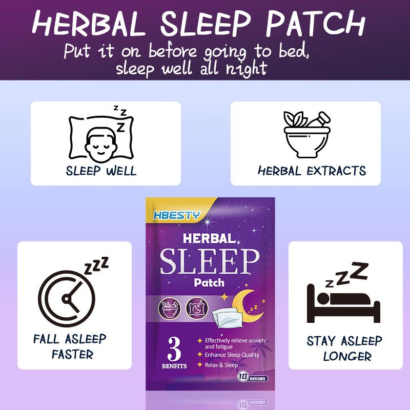 10pcs Sleep Promoting Patch Organic Herbal Sleeping Massage Relax Sticker for Improving Sleep Quality Relieve Fatigue
